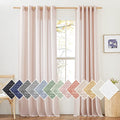 Linen Textured Semi Sheer Bedroom Curtains (70"W x 96"L (Pack of 2) / Dusty Blush)