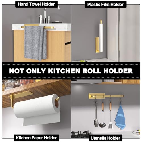 Paper Towel Holder Under Cabinet (Gold)