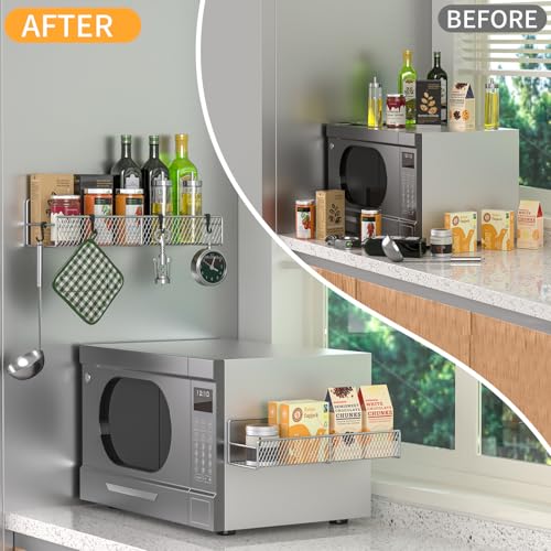 Magnetic Spice Rack for Refrigerator (Grey / 2 Pack)