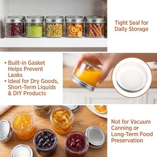 40 Pack 4oz Glass Jars With Silver Lids (4oz - Silver Lid)