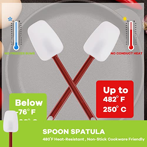 Silicone Rubber Spatula and Spoon Rubber Spatula Set of 3 (3 Spoonula 16 Inches)