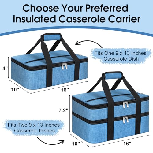 Insulated Casserole Carrier (16x10x4 in / Azure)