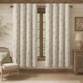 Boho Floral 100% Blackout Curtains 72 Inch 2 Panels Linen Texture (Blackout Vintage Florals / 52"W x 72"L (Pack of 2))
