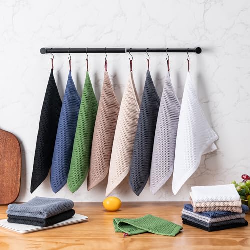 Kitchen Towels 6 (Dark Brown / 12 x 12 - 6 Pack)