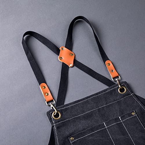 Canvas Aprons for Men Chef Apron (1 Pack / Black)