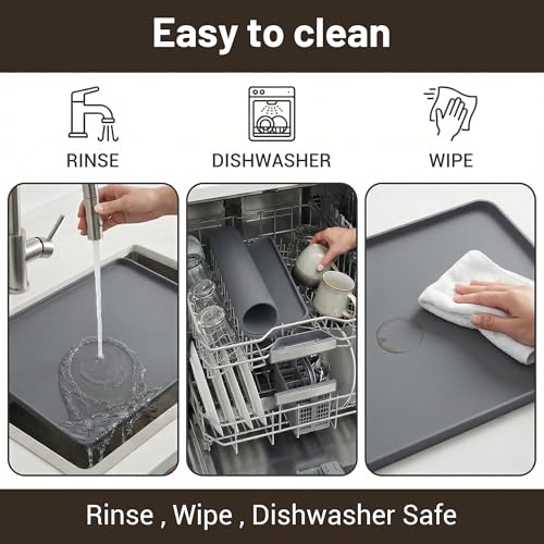 Silicone Coffee Mat for Countertop (Gray / 24" x 16")