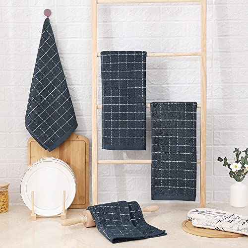 100% Cotton Terry Kitchen Towels (Dark Grey / 13 X 28 - 4 Pack)