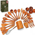 30 Pcs Teak Wooden Utensil Set (30 Pcs Set)