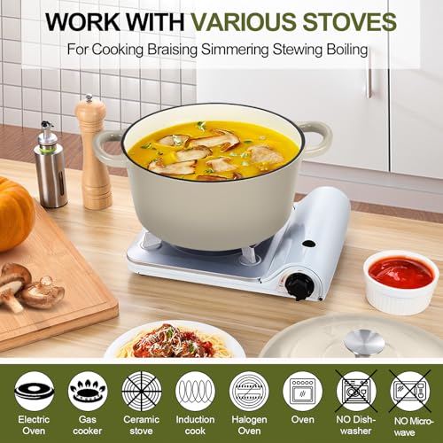 7QT Enameled Dutch Oven (Khaki / 7 QT)