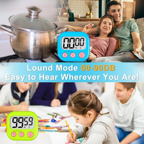 Classroom Timer for Kids Teachers 4 Pack Digital Timers (Blue & Green)