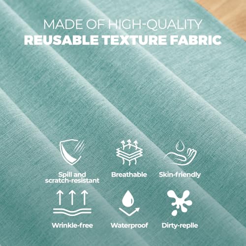 Auqa Linen Textured Tablecloth Rectangular 60 x104 Inch (Aqua / 104" x 60" (Rectangular))