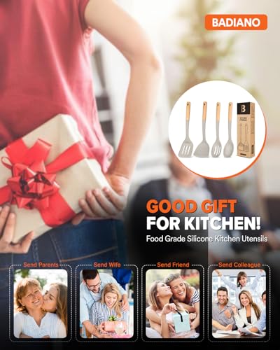 Silicone Cooking Utensils Set (Khaki)
