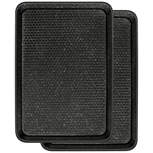 Baking Sheet Pan Set of 2 (17.5x12x1 inch Set / Textured Black)