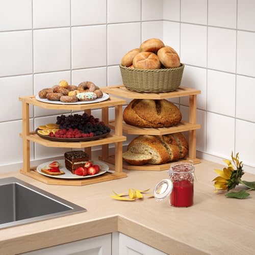 3 Tier Bamboo Dish Drying Rack (4 PC / Natural)
