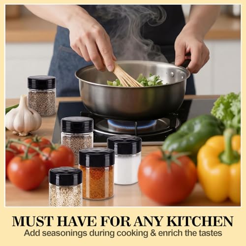 24 Pack 1 oz Plastic Spice Jars with Shaker Lids