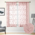 Blush Pink Sheer Curtains Floral Embroidered (52"W x 63"L (Pack of 2) / Blush Pink)
