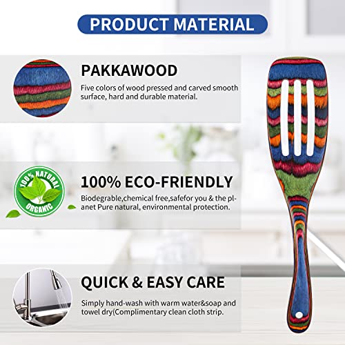 Spurtle Set Wooden Utensils for Cooking (Pakkawood Spurtle Set 1)