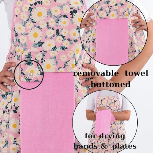 Floral Kitchen Apron and Oven Mitt Set (Pink)