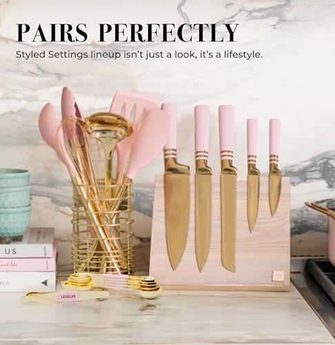 Pink Magnetic Measuring Spoons Set (Classic / Pink & Champagne Gold)