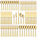 60 Pcs Gold Silverware Set (Gold)