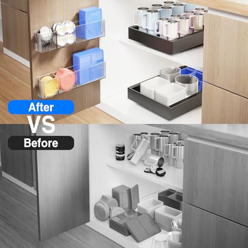 2 Pack Adhesive Cabinet Door Organizer (Clear / 2 Pack)