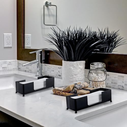 Black Metal Folded Paper Towel Holder Dispenser (Black (Set of 2))