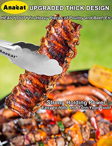 Extra Long Stainless Steel Grilling Locking Tong (17 Inch / 1 Pc Stainless Steel - Black)