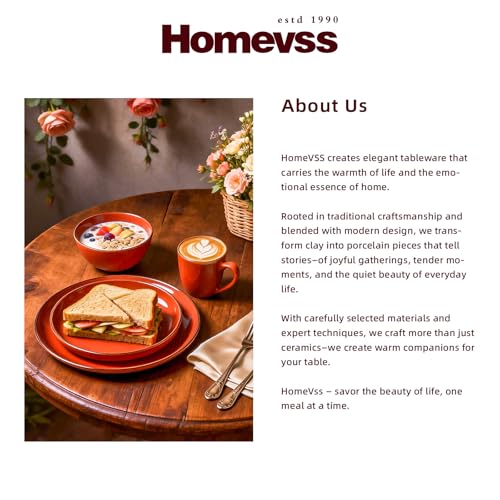 HomeVSS 20 Piece Dinnerware Set (Service for 4 - 20pc Set / Orange)