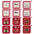 12 Pcs Pot Holders with Pocket (Red and White / Novelty)