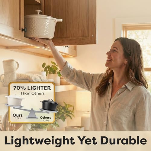 Hammered 5 Qt Lightweight Dutch Oven Pot with Lid & Holders (Hammered Cream)