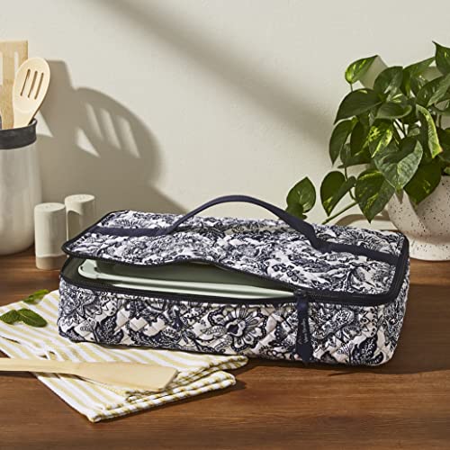 Women's Cotton Heat Resistant Casserole Carrier (One Size / Java Navy & White - Recycled Cotton)