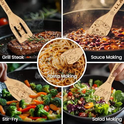6PCS Alpacas Wooden Kitchen Cooking Utensil Set (Alpacas)