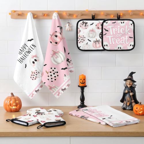 Halloween Pink Kitchen Decor Set (Pink Ghost Halloween)
