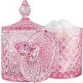 2 Pack Qtip Holder Apothecary Jars with Lid (23 oz (2 pack) / Pink)