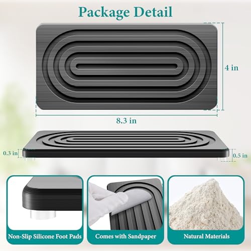Water Absorbing Stone Tray (8.3" X 4"-dark Grey-a)