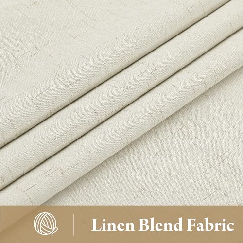 Cream White Linen Blackout Curtains (Z - Cream / 52"W x 84"L (Pack of 2))