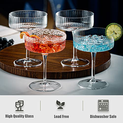 Vintage Art Deco Coupe Glasses (8oz)