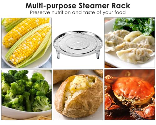 Steamer Rack 10.1 Inch 304 Stainless Steel Steaming Rack Steam Tray with Removable Legs for Steaming Crab (10.1 Inch)