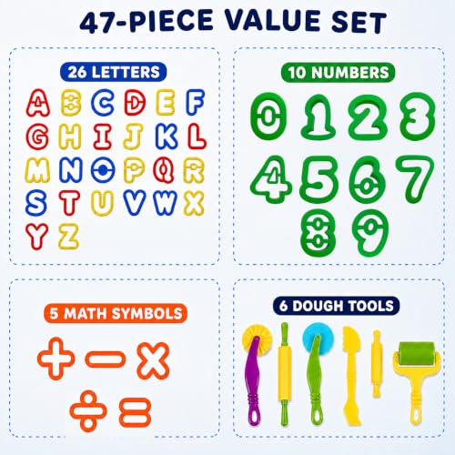 Dough Tools 47 PCS Dough Play Tools Set for Kids (Multicolored)