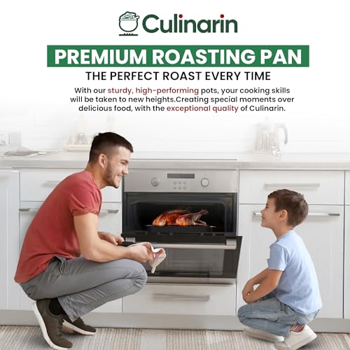 Large Roasting Pan With Rack 12” x 16” (Pan & V-Rack)