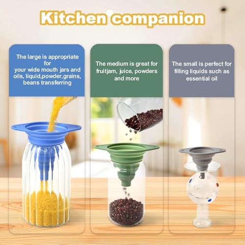 Kitchen Funnel Set of 3 (3Pack - Large,Medium,Small)