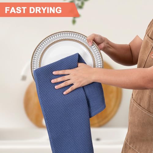 4 Pack Dish Towels (Navy Blue / 13 x 28 - 4 Pack)