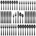 40 Pcs Black Silverware Set (Black)