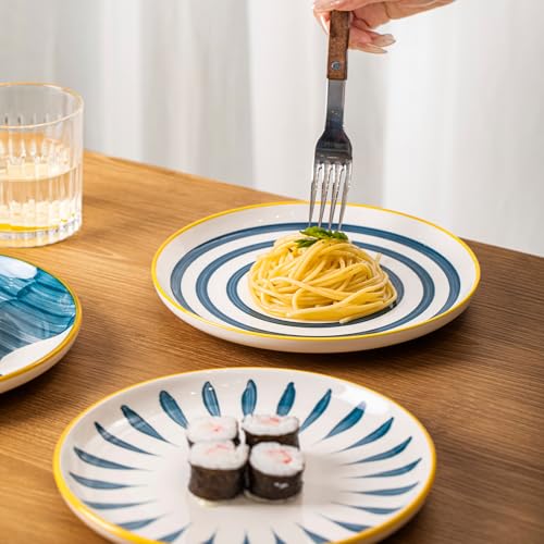 Japandi Dinner Plates Set of 4 (8 Inch Dinner Plates Set of 4)