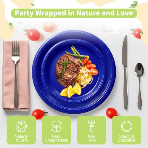 Royal Blue Paper Plates (Royal Blue / 50 Count (25-9" & 25-7"))