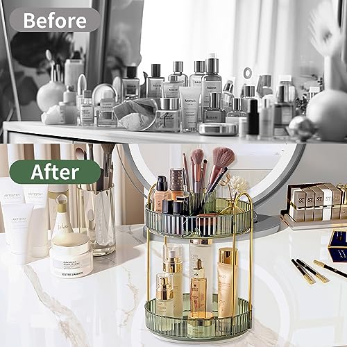 360 Rotating Makeup Organizer (Green / New-2 Tier)