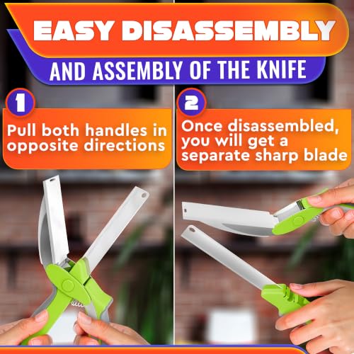 2 in 1 Kitchen Scissors for Food with Cutting Board (Wasabi Green)