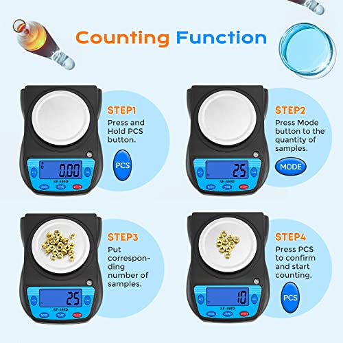 Digital Lab Scale 600g x 0.01g Precision Electronic Scale LCD Display Analytical Balance Jewelry Scale Scientific Scale 0.01g Accuracy (Black)