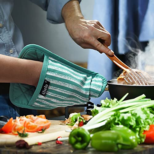 Silicone Pot Holders Set of 3 Heat Resistant & Non Slip Potholders (Green)