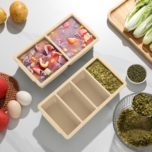 Silicone Freezer Molds for Soup with Lid (Walnut Brown)
